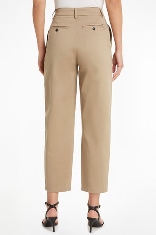 Pantalon droit 7/8 en coton biologique Beige