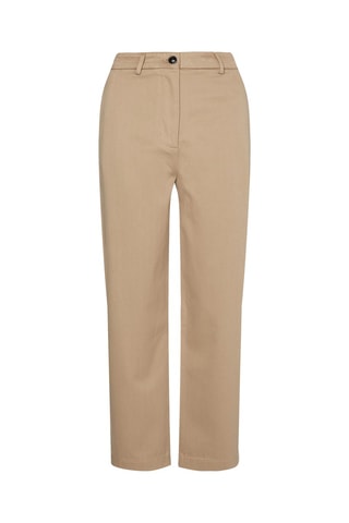 Pantalon droit 7/8 en coton biologique Beige