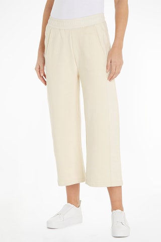 Pantalon droit 7/8 en coton biologique - Beige