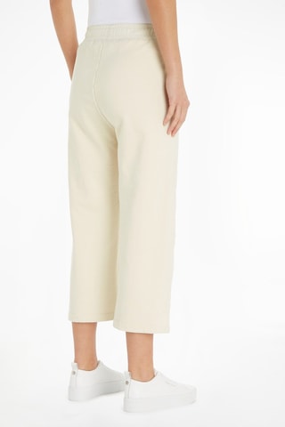 Pantalon droit 7/8 en coton biologique - Beige