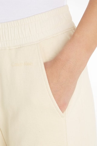 Pantalon droit 7/8 en coton biologique - Beige