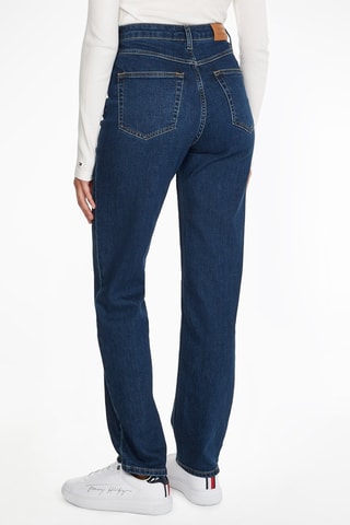 Jean droit taille haute Bleu