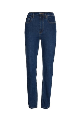 Jean droit taille haute Bleu