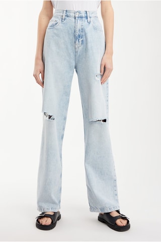 Jean wide legs taille haute - Ciel