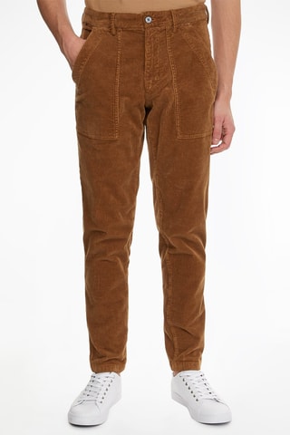 Jean slim en velours Marron