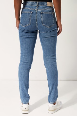 Jean slim taille haute Bleu marine