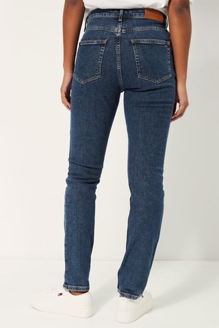 Jean slim taille haute Bleu marine