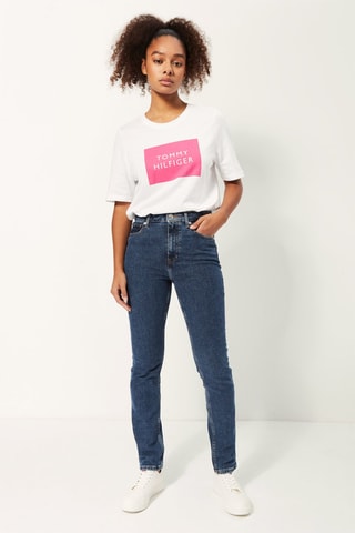 Jean slim taille haute Bleu marine