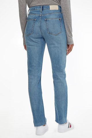 Jean droit taille haute Bleu