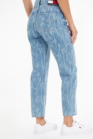 Jean droit 7/8 taille haute Bleu
