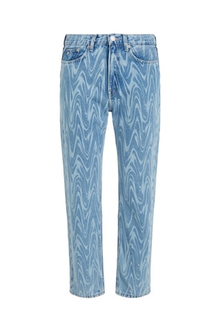 Jean droit 7/8 taille haute Bleu