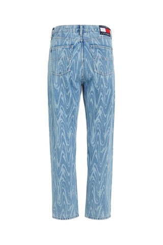 Jean droit 7/8 taille haute Bleu