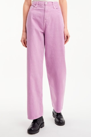 Jean wide legs taille haute Mauve