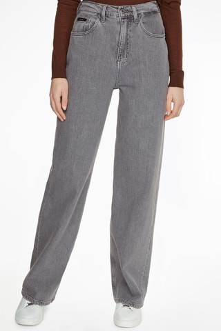 Jean wide legs taille haute Gris clair