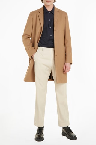 Manteau en laine recyclée et cachemire - Camel