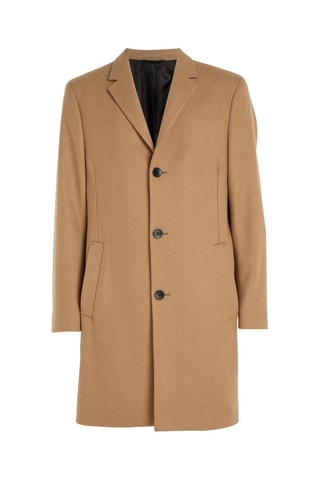 Manteau en laine recyclée et cachemire - Camel