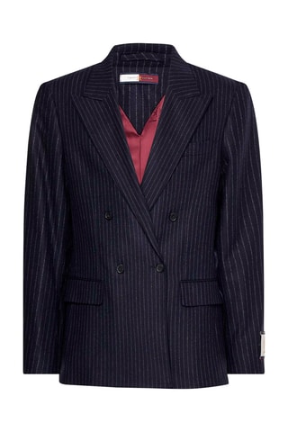Veste en laine et cachemire Bleu nuit et écru