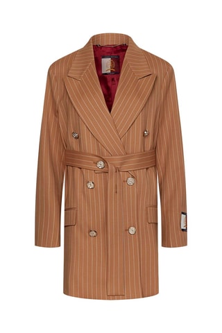 Veste longue en laine vierge Beige