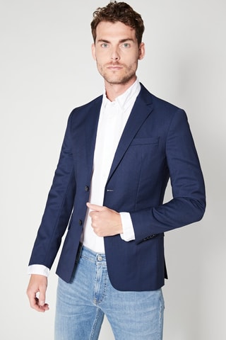 Veste en laine vierge - Bleu marine