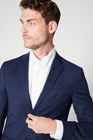 Veste en laine vierge - Bleu marine
