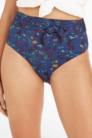 Bas de maillot taille haute Bleu marine