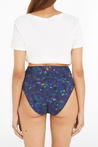 Bas de maillot taille haute Bleu marine