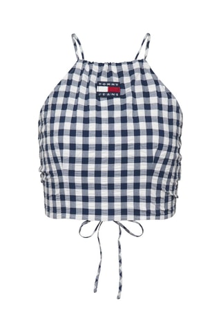 Crop top en coton biologique Bleu marine et blanc