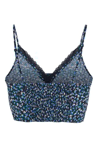 Crop top Noir et turquoise
