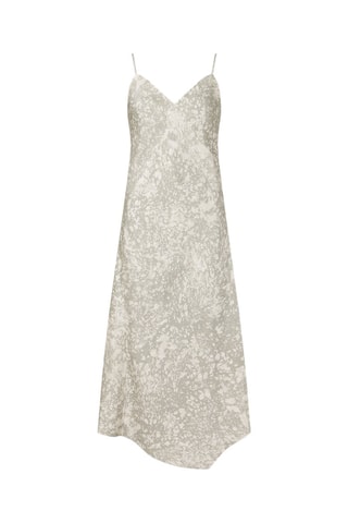 Robe midi - Gris clair et écru