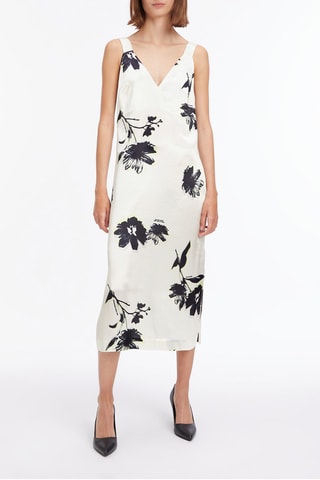Robe midi - Ecru et noir