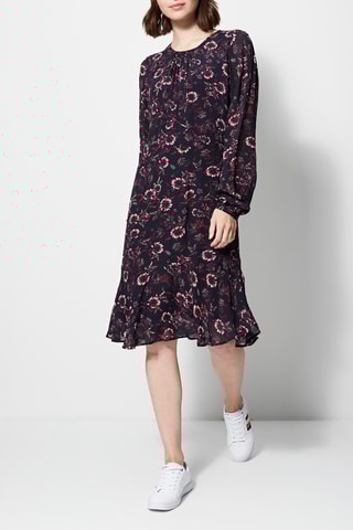 Robe fleurie Bleu marine et écru