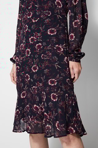 Robe fleurie Bleu marine et écru
