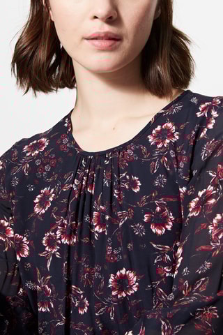 Robe fleurie Bleu marine et écru