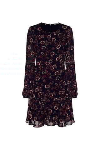 Robe fleurie Bleu marine et écru