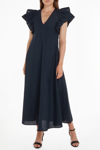 Robe longue en coton biologique Bleu marine