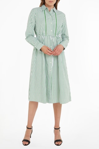 Robe chemise en coton biologique Vert et blanc