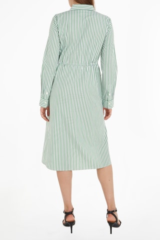 Robe chemise en coton biologique Vert et blanc