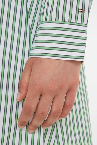 Robe chemise en coton biologique Vert et blanc