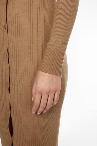 Robe fourreau en laine Camel