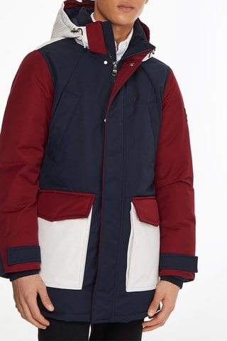 Parka à capuche Bleu et bordeaux