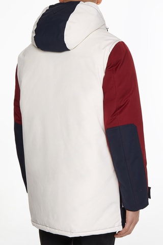 Parka à capuche Bleu et bordeaux