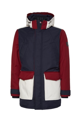 Parka à capuche Bleu et bordeaux