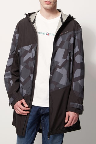 Parka à capuche Noir et gris