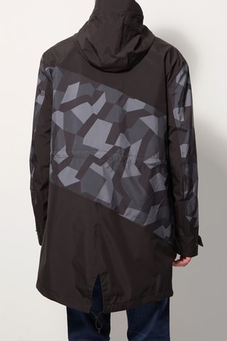 Parka à capuche Noir et gris