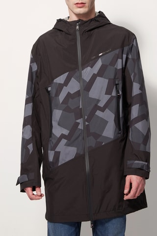 Parka à capuche Noir et gris