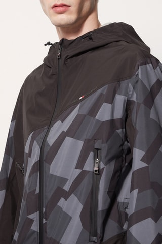 Parka à capuche Noir et gris