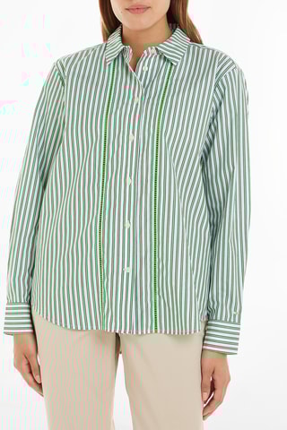 Chemisier en coton biologique Vert et blanc