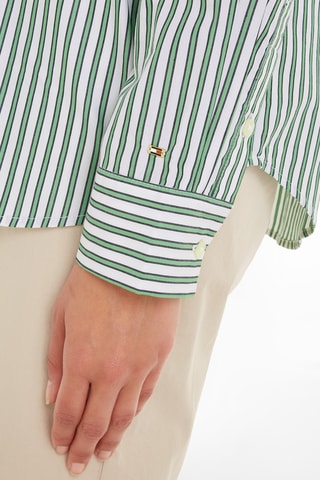 Chemisier en coton biologique Vert et blanc