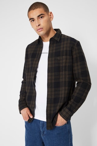 Chemise regular - Vert et bleu nuit