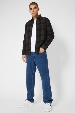 Chemise regular - Vert et bleu nuit